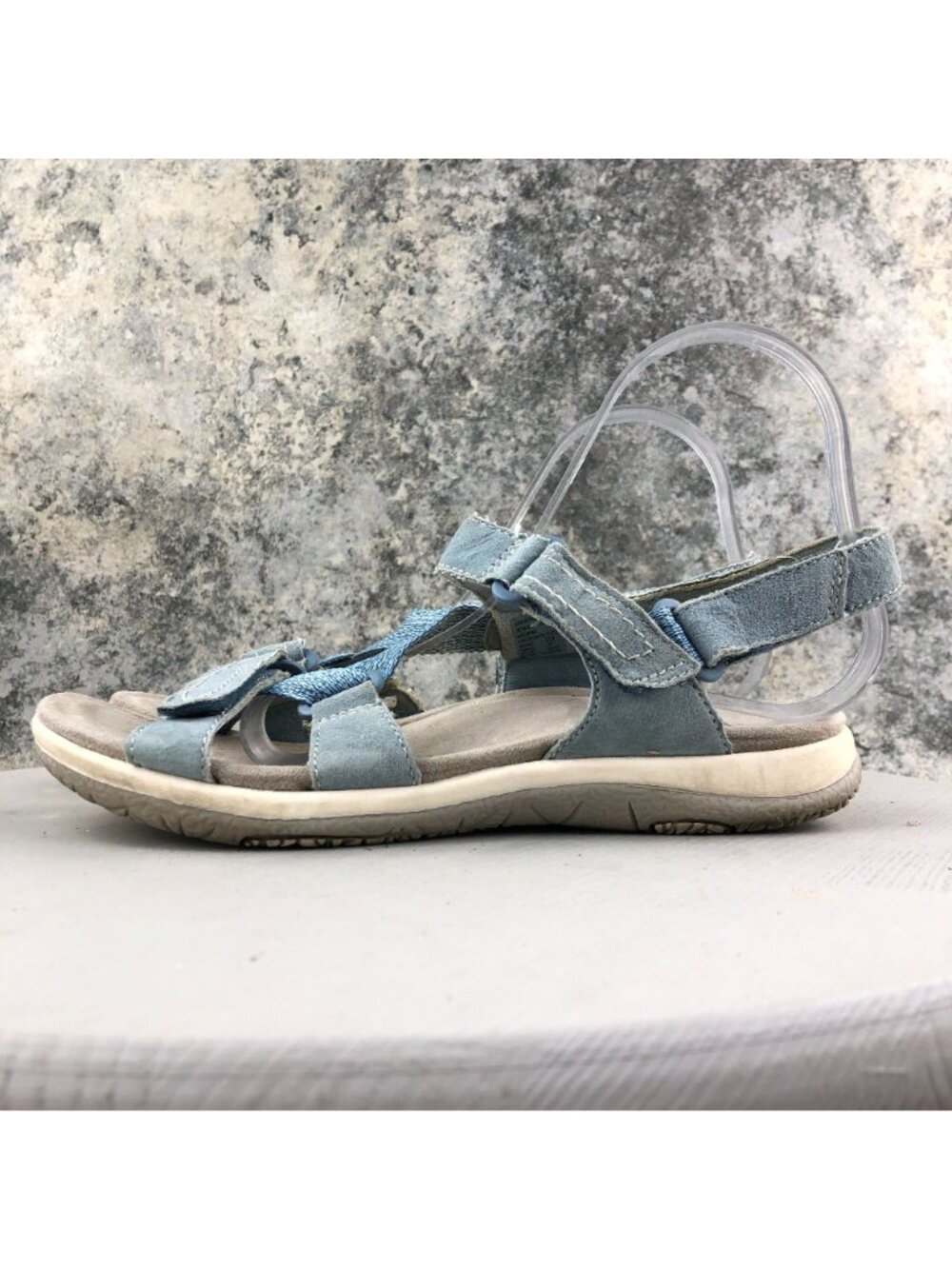 Earth Origins Women's Size 8.5M Savoy Slade Blue Suede Open Toe Sport Sandals - Picture 5 of 14